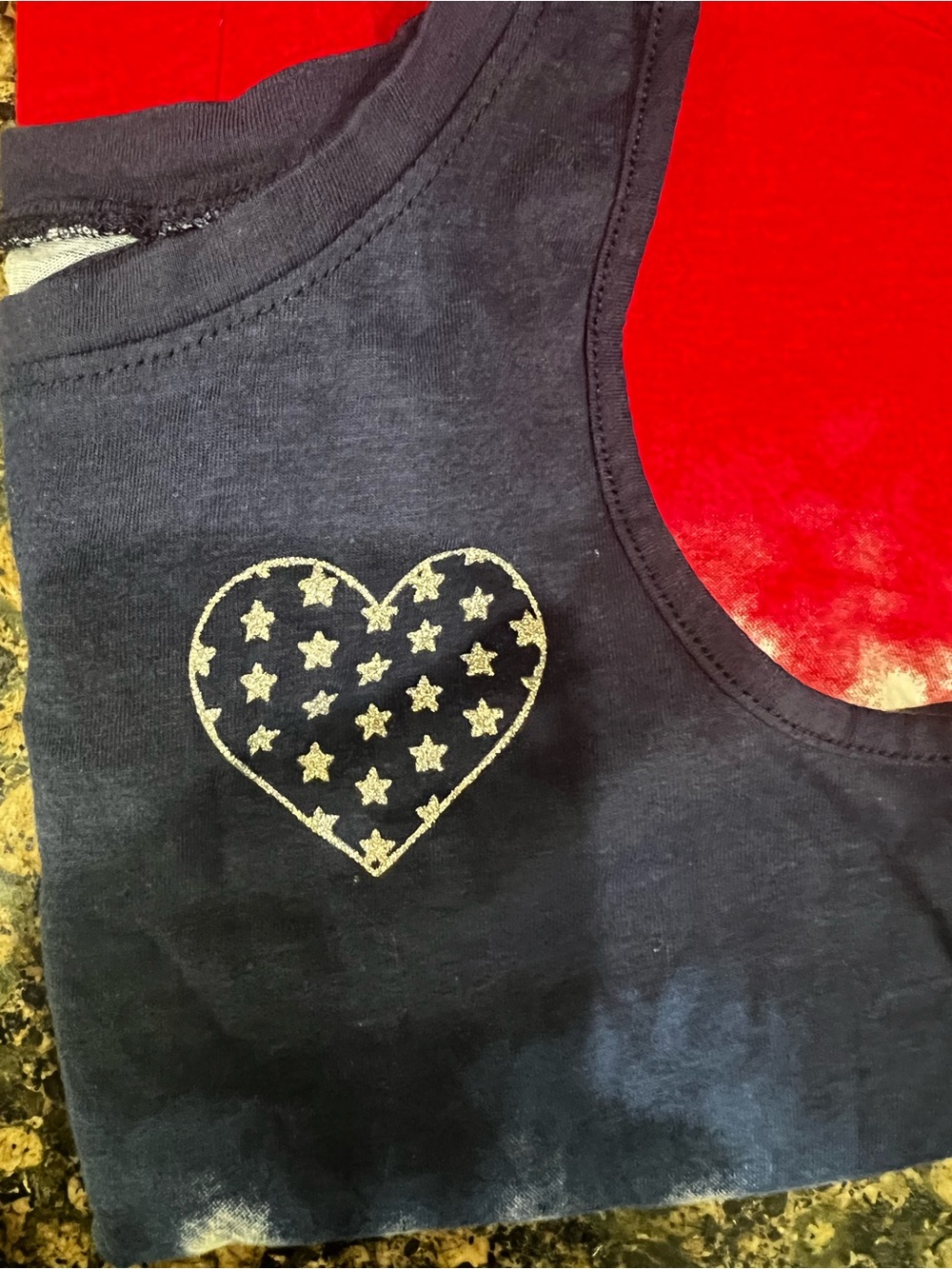 jumping beans Navy, White & Red Tie-Dye Heart Tank Top - Picture 4 of 4
